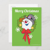 霜の降りた雪だるま™ |休日霜の降りたリース シーズンポストカード (正面/裏面)