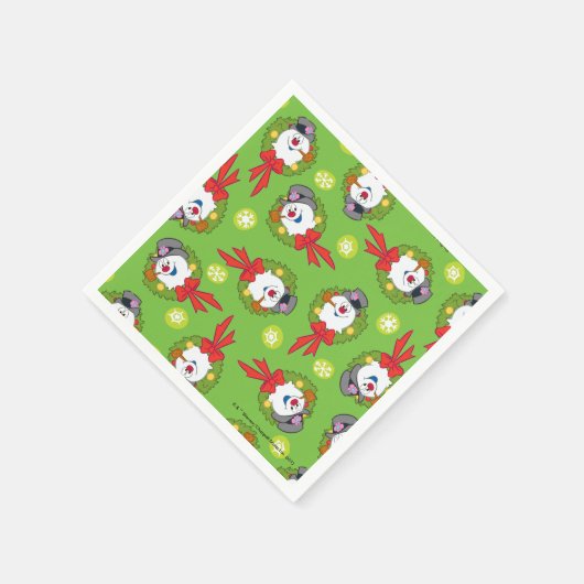 霜の降りた雪だるま™ |休日霜の降りたリース スタンダードカクテルナプキン (角)