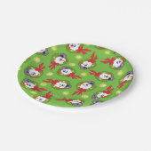 霜の降りた雪だるま™ |休日霜の降りたリース ペーパープレート (アングル)