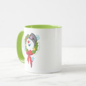 霜の降りた雪だるま™ |休日霜の降りたリース マグカップ (正面左)