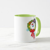 霜の降りた雪だるま™ |休日霜の降りたリース マグカップ (正面右)