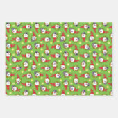 霜の降りた雪だるま™ |休日霜の降りたリース ラッピングペーパーシート (正面3)