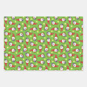 霜の降りた雪だるま™ |休日霜の降りたリース ラッピングペーパーシート (正面2)