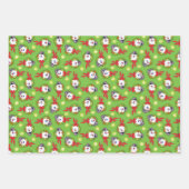 霜の降りた雪だるま™ |休日霜の降りたリース ラッピングペーパーシート (正面)