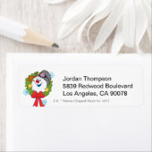 霜の降りた雪だるま™ |休日霜の降りたリース ラベル (インサイチュ)