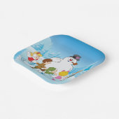 霜の降りた雪だるま™冬 ペーパープレート (傾斜あり)