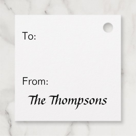 霜の降りた雪だるま™ |積み霜の降りた上げロゴ フェイバータグ (裏面)