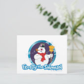 霜の降りた雪だるま™ |魔法の霜の降りたポートレート シーズンポストカード (スタンド正面)