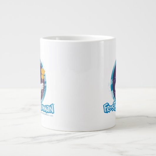 霜の降りた雪だるま™ |魔法の霜の降りたポートレート ジャンボコーヒーマグカップ (正面)