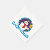 霜の降りた雪だるま™ |魔法の霜の降りたポートレート スタンダードカクテルナプキン (角)