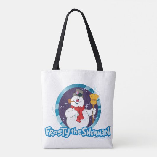 霜の降りた雪だるま™ |魔法の霜の降りたポートレート トートバッグ (裏面)