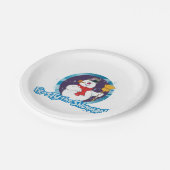 霜の降りた雪だるま™ |魔法の霜の降りたポートレート ペーパープレート (アングル)