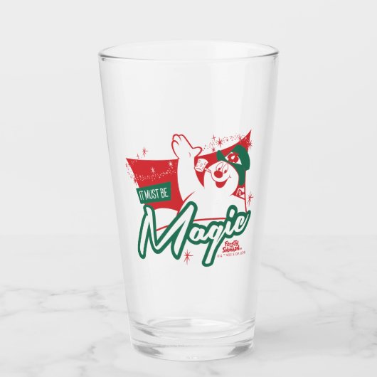 霜の降りた雪だるま-魔法 タンブラーグラス (正面)