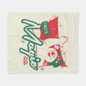 霜の降りた雪だるま-魔法 フリースブランケット (正面(横))