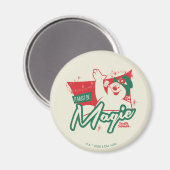 霜の降りた雪だるま-魔法 マグネット (正面/裏面)