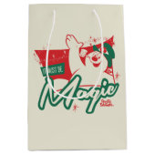 霜の降りた雪だるま-魔法 ミディアムペーパーバッグ (正面)