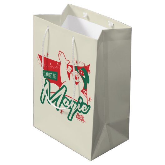 霜の降りた雪だるま-魔法 ミディアムペーパーバッグ (裏面アングル)