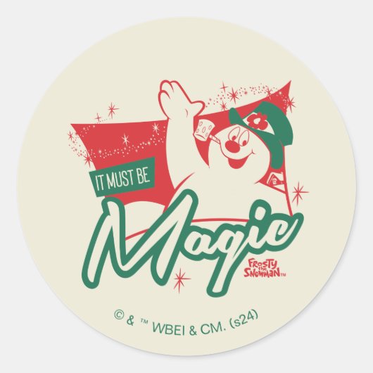 霜の降りた雪だるま-魔法 ラウンドシール (正面)