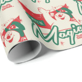 霜の降りた雪だるま-魔法 ラッピングペーパー (ロールコーナー)