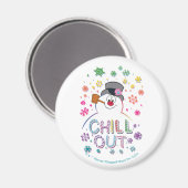 霜の降りた雪だるま™ | "Chill Out"レインボーカラー マグネット (正面/裏面)