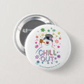 霜の降りた雪だるま™ | "Chill Out"レインボーカラー 缶バッジ (正面&裏面)