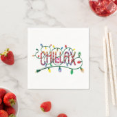 霜の降りた雪だるま™ | "Chillax"ホリデーライト スタンダードカクテルナプキン (インサイチュ)