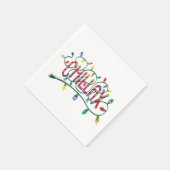 霜の降りた雪だるま™ | "Chillax"ホリデーライト スタンダードカクテルナプキン (角)