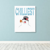 霜の降りた雪だるま™ | Chilliest キャンバスプリント (インサイチュ (ウッドフロア))