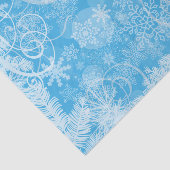 霜の降りた青い冬の渦巻き旋回と雪片 薄葉紙 (詳細)