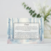 霜の降りた青い樺の森のウェディング エンクロージャーカード (スタンド正面)