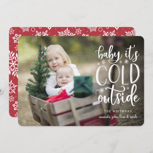 霜の降りた願い |ホリデーフォトカード シーズンカード (正面/裏面)