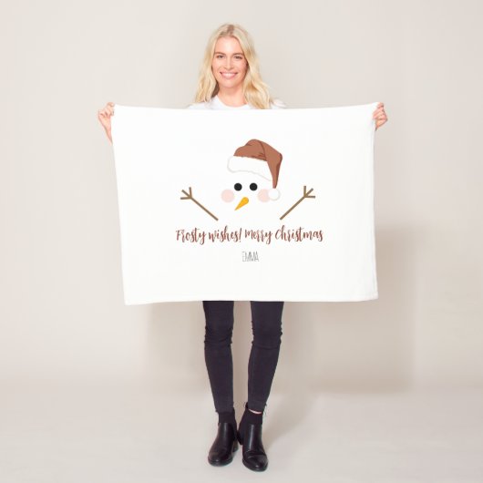 霜の降りた願い！メリークリスマス フリースブランケット (インサイチュ)