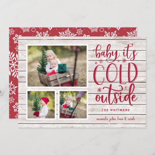 霜の降りた願い |写真コラージュカード シーズンカード (正面/裏面)