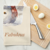 霜の降りた&素晴らしい可愛い雪だるまクリスマス キッチンタオル (四つ折り)