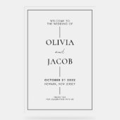 霜モダンミニマルの結婚歓迎 アクリルサイン (正面)