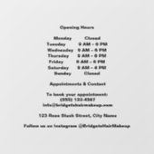 霜加工ブラック モダン ビジネス 開業時間 ウィンドウサイン (シート)