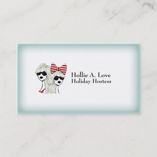 霜状氷|はカスタマイズ可能な青いボーダー|に衰退します 名刺 (正面)