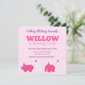 霜糖動物クッキー誕生日パーティー招待状 招待状 (スタンド正面)