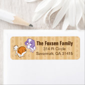 霜降りかわいい子犬日本のチン ラベル (インサイチュ)