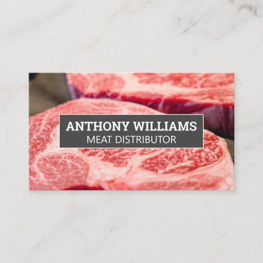 霜降りのステーキを切る 名刺 (正面)
