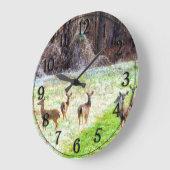 霜降りの鹿 ラージ壁時計 (傾斜)