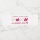 霜降りサーカス動物クッキーピンクホワイト散水器 ペットボトルラベル (シングルラベル)