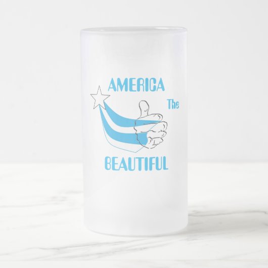 霜降りビアマグ:アメリカ美しい フロストグラスビールジョッキ (中央)