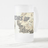 霜降りビアマグ：ボトムアップ。 フロストグラスビールジョッキ (正面右)