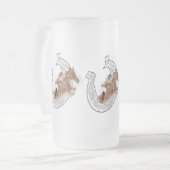 霜降りビアマグ：ラッキー フロストグラスビールジョッキ (正面左)