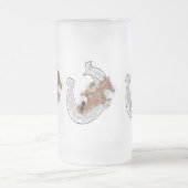 霜降りビアマグ：ラッキー フロストグラスビールジョッキ (中央)