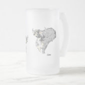 霜降りビアマグ：水牛のように喉が渇いた フロストグラスビールジョッキ (正面右)