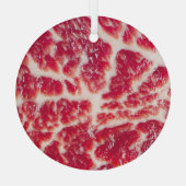 霜降りビーフステーキの食感アップ ガラスオーナメント (裏面)