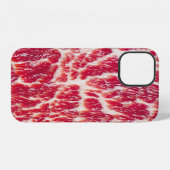 霜降りビーフステーキの食感アップ iPhoneケース (裏面横)