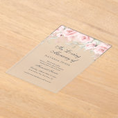 霜降りフローラ蝶ピンク追悼会 アクリル招待状 (レイダウン)